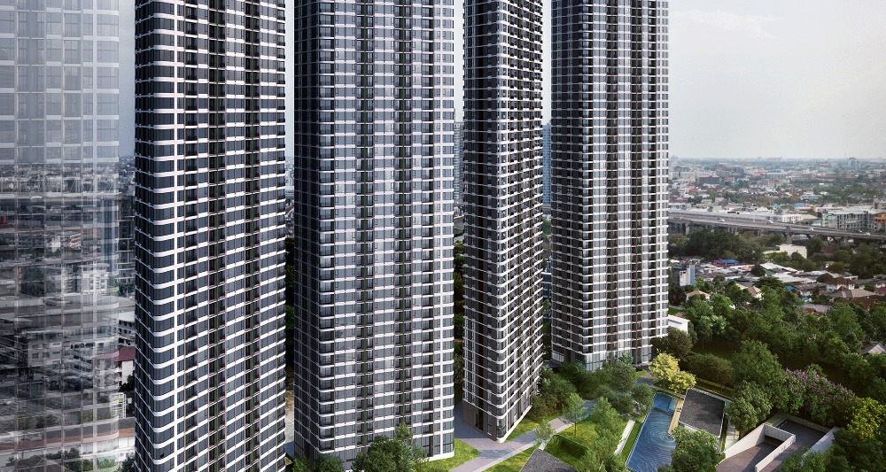 Sale DownCondoOnnut, Udomsuk : Cheap, best value in comparison For sale by owner, Combined unit, 3 bedrooms, “Skyrise Condo Sukhumvit 64“, high floor, very good location, near BTS and True Digital Park.