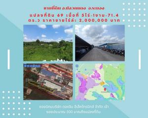 For SaleLandRayong : Urgent sale of land 5 rai -1ngan-71.4 sq.wa. Pluak Daeng District, Rayong Province.