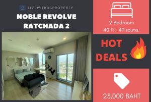 For RentCondoRatchadapisek, Huaikwang, Suttisan : Quick rent!! Very good price, high floor, beautiful view, very beautiful decoration Noble Revolve Ratchada 2