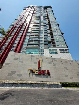 For RentCondoSriracha Laem Chabang Ban Bueng : Condo for rent, fully furnished, next to the sea, The Zea Sriracha, 32 sqm., 35th floor, 1 bedroom, 1 bathroom