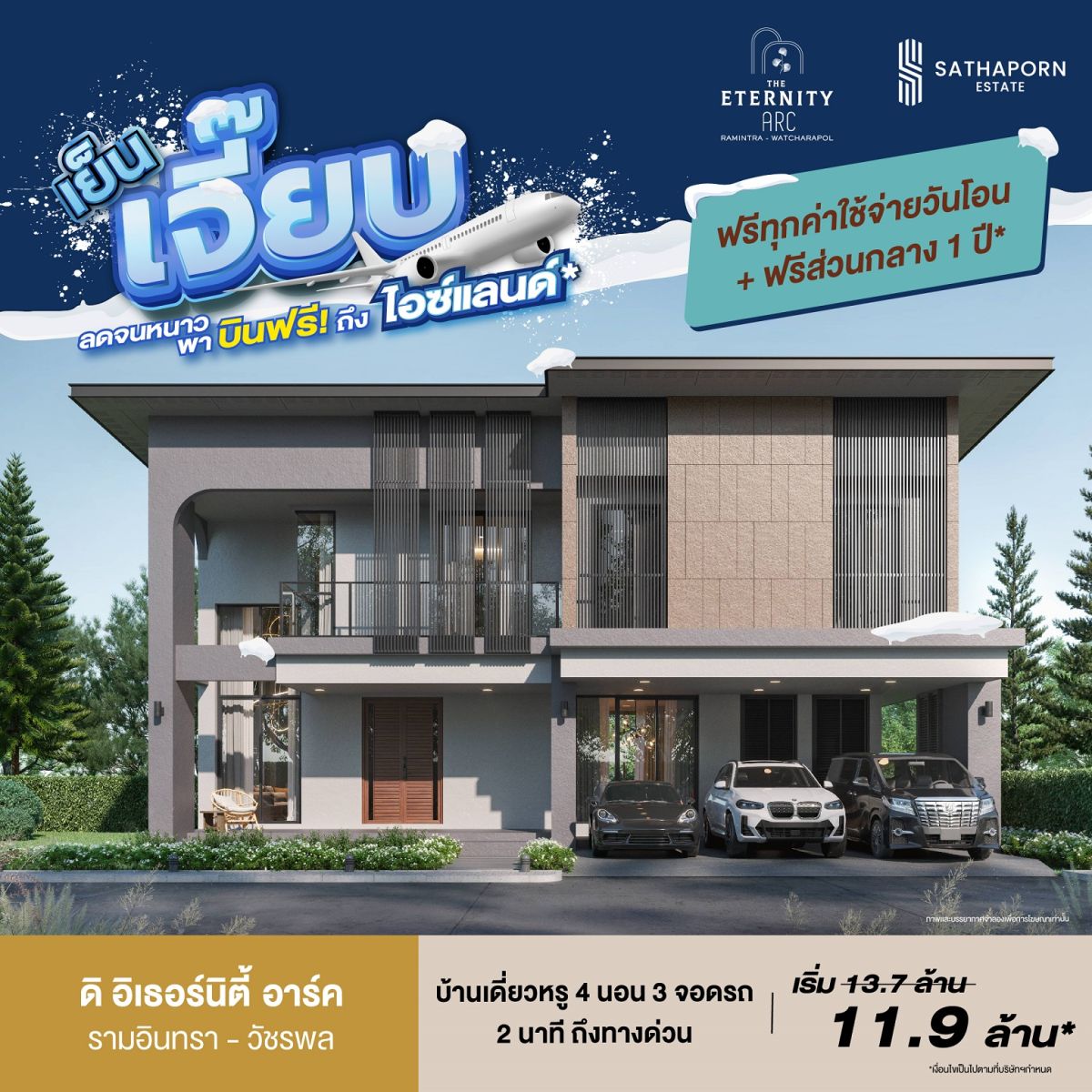 สถาพร เอสเตท ขานรับมาตรการรัฐ ขนทัพ 6 โครงการ จัดโปร “เย็นเจี๊ยบ....ลดจนหนาว จองวันนี้ พาบินฟรีถึงไอซ์แลนด์”