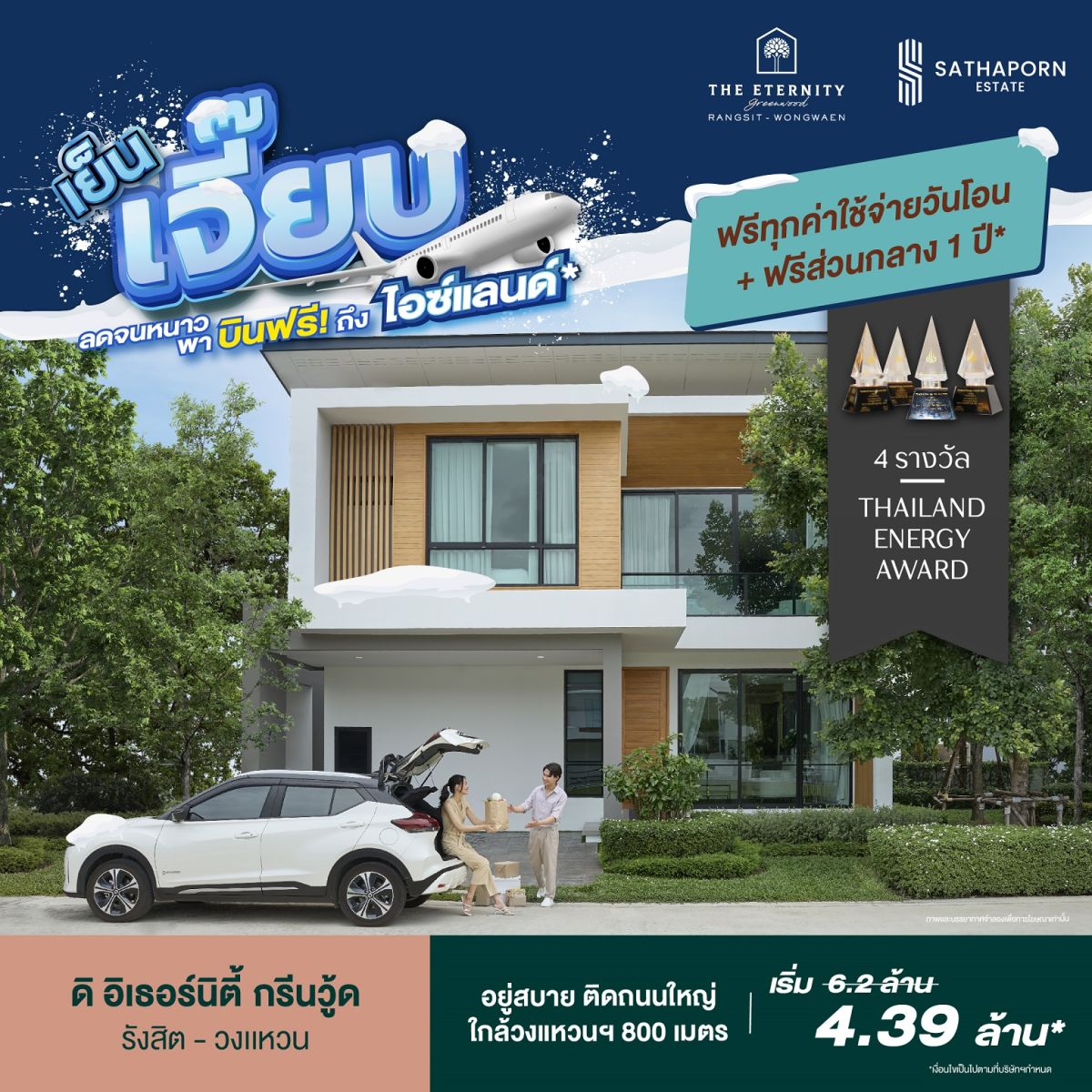 สถาพร เอสเตท ขานรับมาตรการรัฐ ขนทัพ 6 โครงการ จัดโปร “เย็นเจี๊ยบ....ลดจนหนาว จองวันนี้ พาบินฟรีถึงไอซ์แลนด์”
