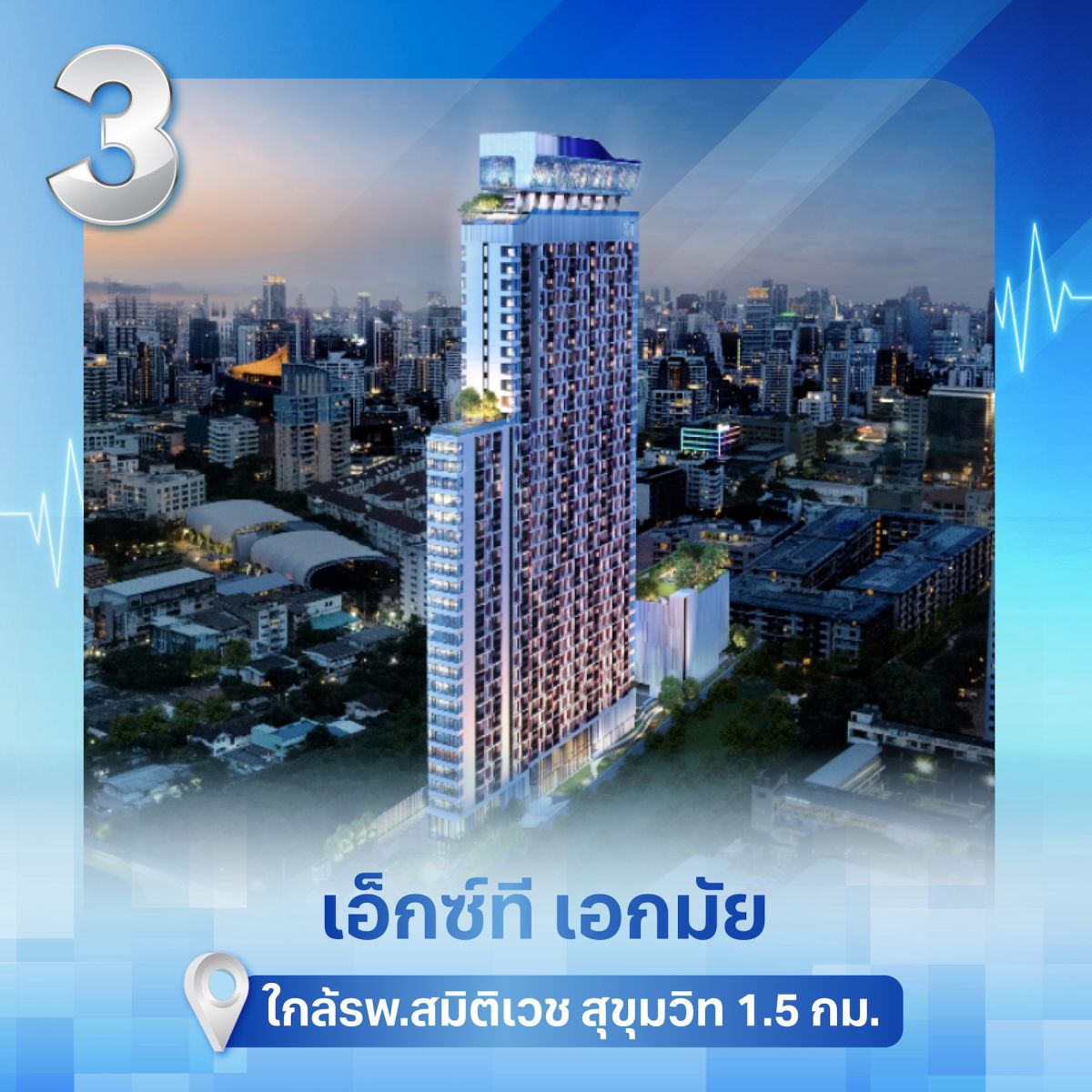 ตัวอย่าง 10 คอนโดเดินทางไปโรงพยาบาลชั้นนำสะดวก เจ็บป่วยไม่ต้องกังวล