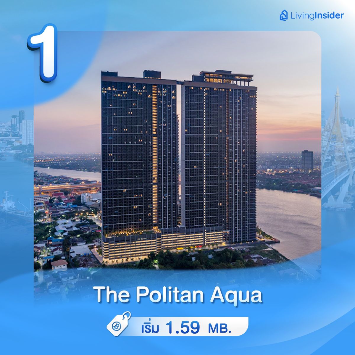 รวม 10 คอนโดวิวเเม่น้ำ ราคาเบา ๆ เริ่มต้นไม่ถึง 4 ล้าน*