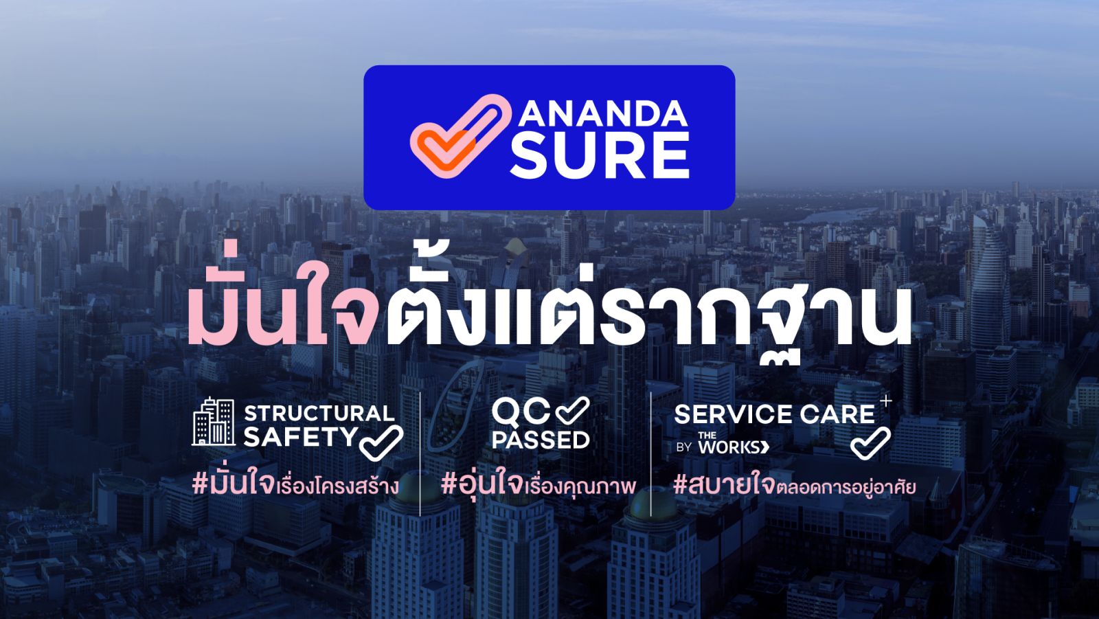 อนันดาฯ เปิดตัวแคมเปญ “ANANDA SURE มั่นใจตั้งแต่รากฐาน” พร้อมบริการใหม่ “WARRANTY อุ่นใจชัวร์” ตรวจสอบห้องพักฟรีปีละ 1 ครั้ง
