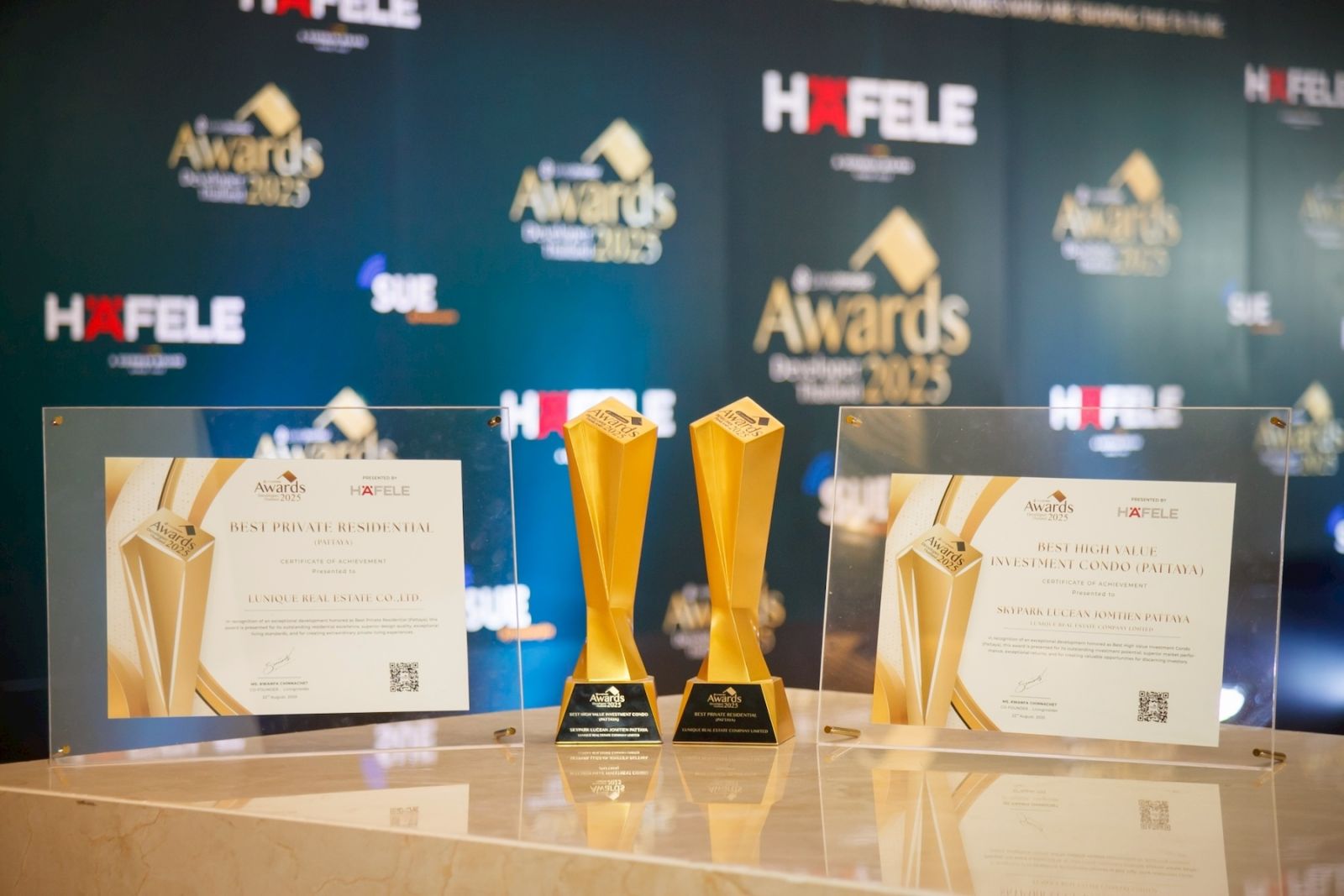Skypark Lucean Jomtien Pattaya คว้า 3 รางวัลใหญ่ จาก 2 สุดยอดเวทีอสังหาฯ LivingInsider Thailand Developer Awards 2025 และ Dot Property Thailand Awards 2025