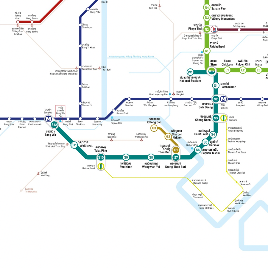 แผนที่รถไฟฟ้า BTS MRT 2568 พร้อมเส้นทางและค่าโดยสารทุกสาย