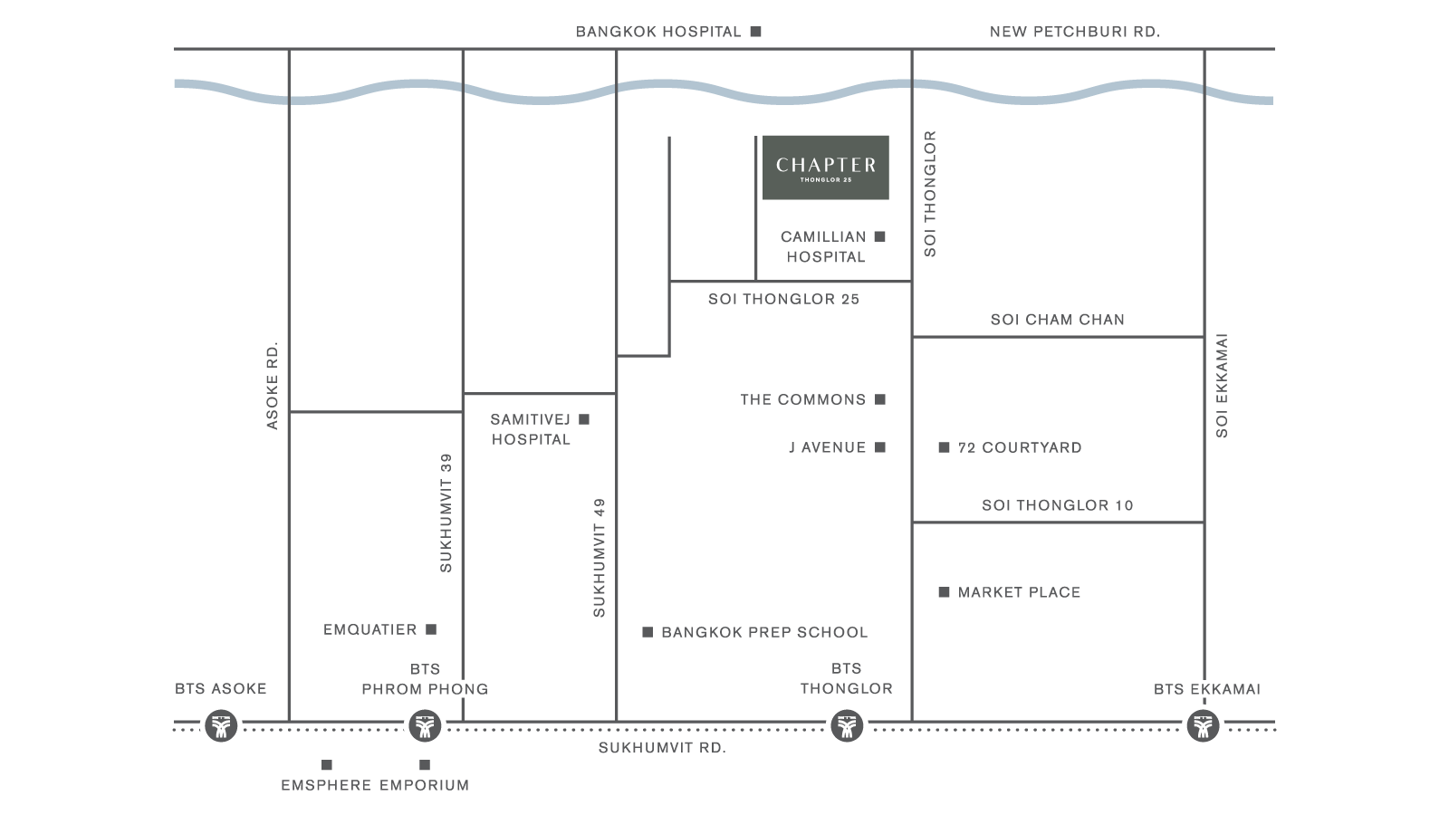 แผนที่โครงการ แชปเตอร์ ทองหล่อ 25 (Chapter Thonglor 25)