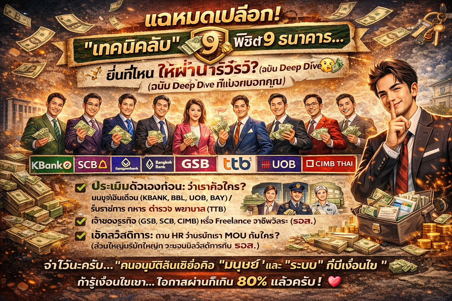 🏦 แฉหมดเปลือก! “เทคนิคลับ” พิชิตใจ 9 ธนาคาร... ยื่นที่ไหน ให้ผ่านชัวร์? (ฉบับ Deep Dive ที่แบงค์ไม่เคยบอกคุณ) 🤫💸