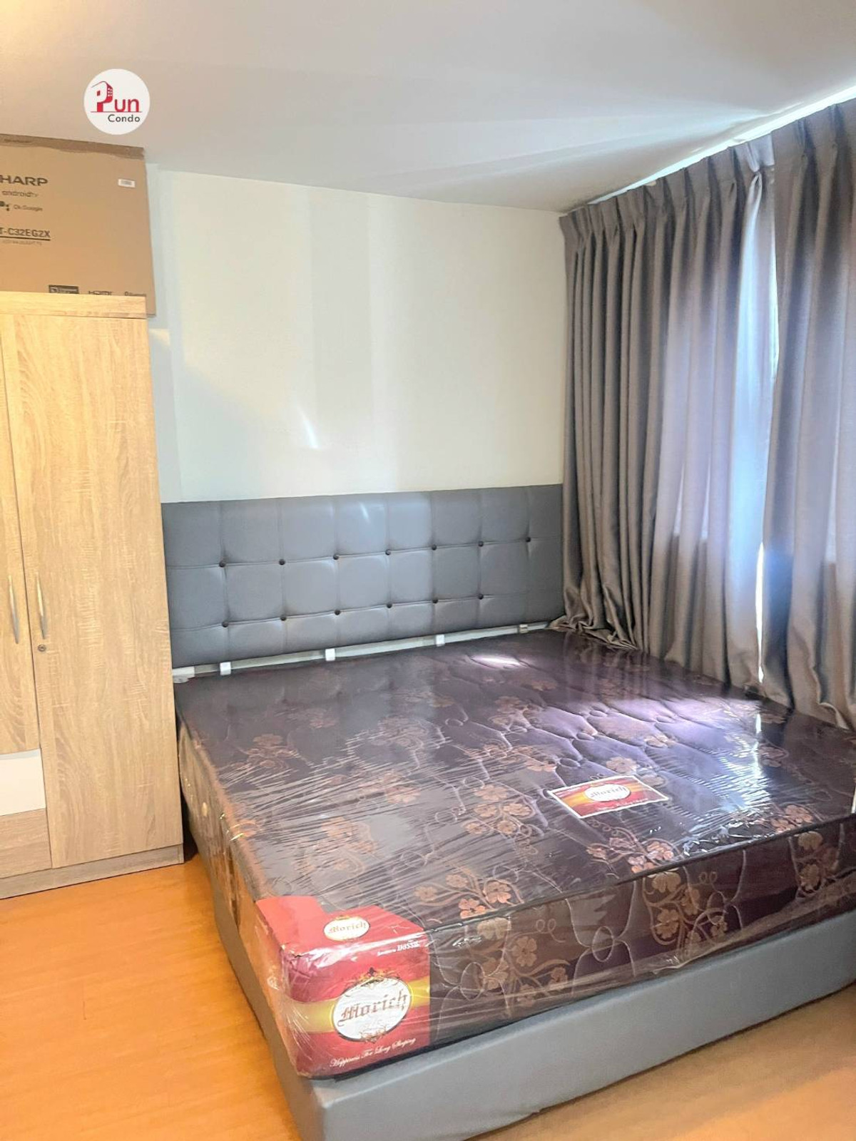 For RentCondoPathum Thani,Rangsit, Thammasat : Room for rent, Lumpini Rangsit, with air-conditioner, curtain, water heater Ready to move in