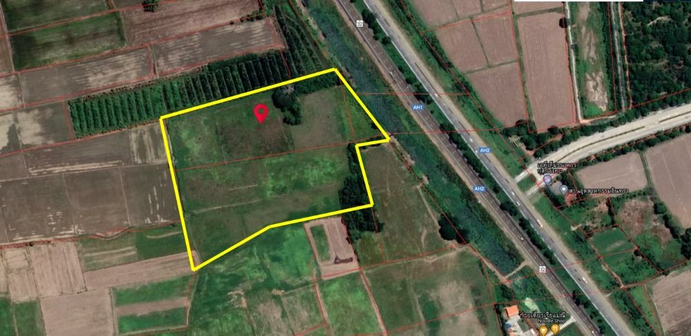 For SaleLandSing Buri : Land for sale on the road, 30 rai, 1 ngan, 15.5 square wa, price 1.5 million baht/rai