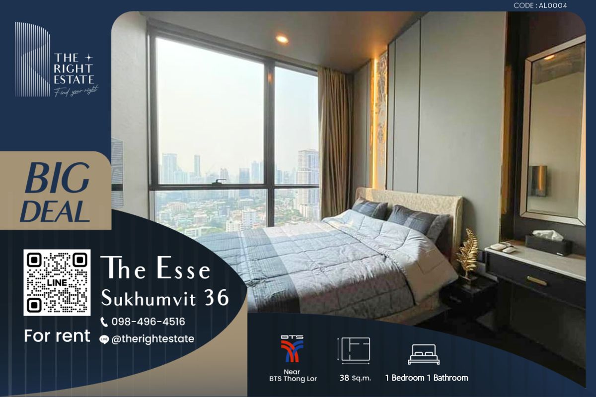 ให้เช่าคอนโดสุขุมวิท อโศก ทองหล่อ : 🌿The Esse Sukhumvit 36🌿ห้องสวยมากกกก ตกแต่งแบบจัดเต็ม fully furnished 🛏 1 ห้องนอน 38.50 ตร.ม. Next to BTS ทองหล่อ