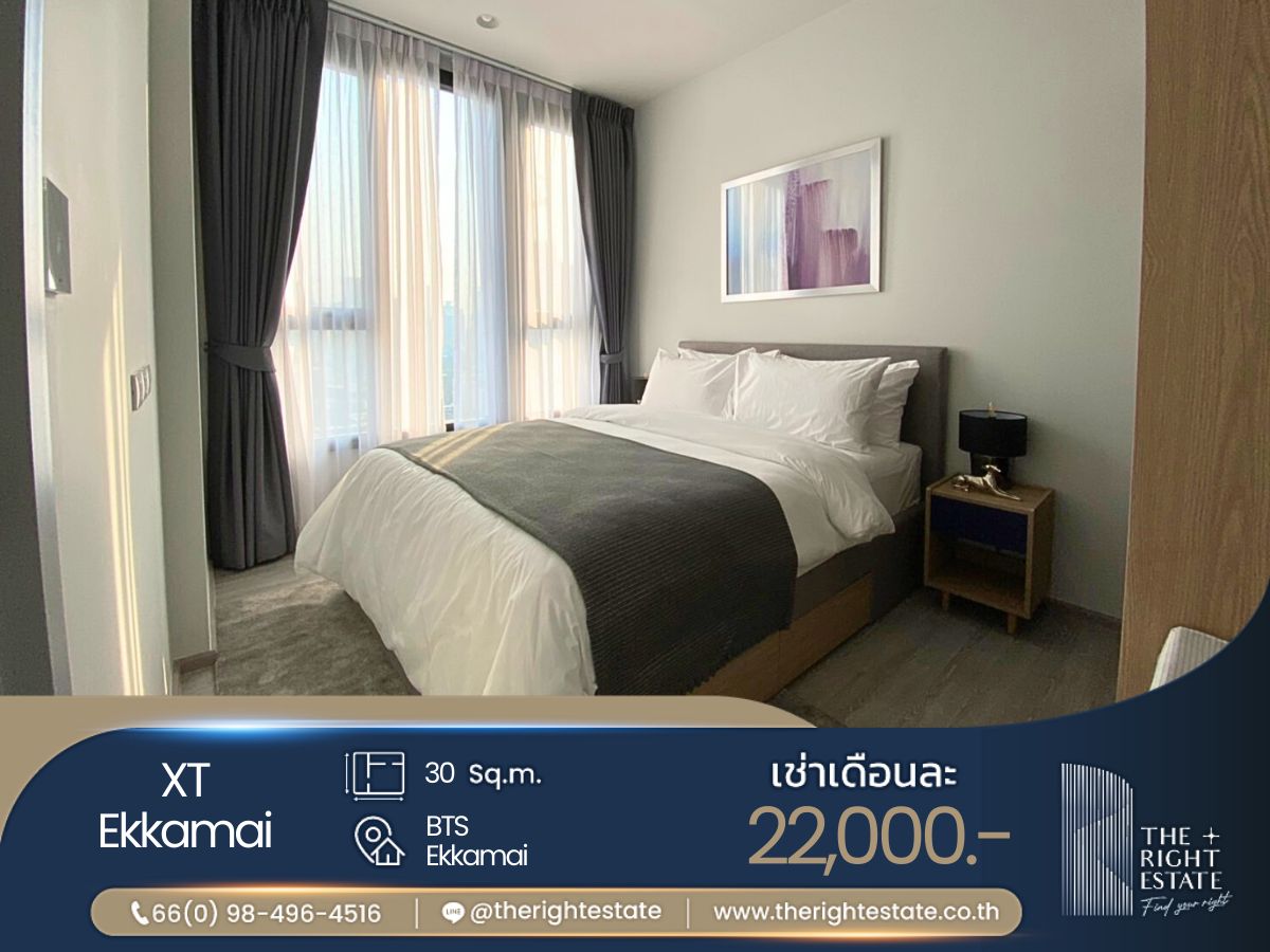 ให้เช่าคอนโดสุขุมวิท อโศก ทองหล่อ : 🌿XT Ekkamai🌿 ห้องสวยตกแต่งน่าอยู่ วิวสวยมาก 🛏 1 ห้องนอน - 30 ตร.ม. close to BTS Ekkamai