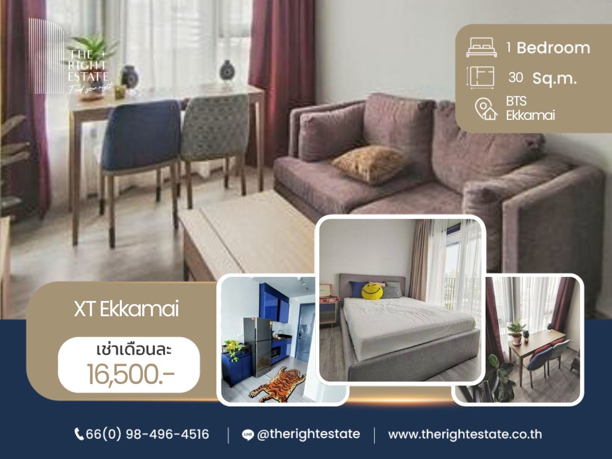 For RentCondoSukhumvit, Asoke, Thonglor : 🌿XT Ekkamai🌿 Nice decoration nice view 🛏 1 Bed - 30 qm close to BTS Ekkamai