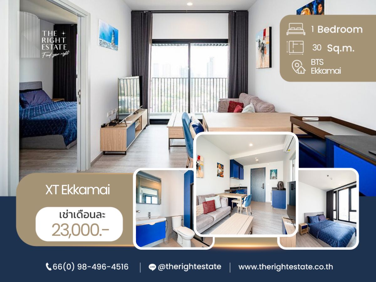 For RentCondoSukhumvit, Asoke, Thonglor : 🌿 XT Ekkamai 🌿 Nice room 🛏 1 Bed 1 Bath 30 sqm close to BTS Ekkamai