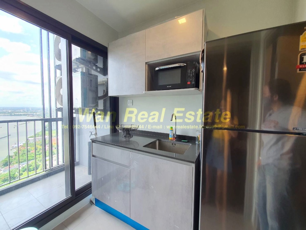 For RentCondoRattanathibet, Sanambinna : For rent, Politan Aqua, 43rd floor, size 31 sq m, river view, Koh Kret, river front zone. Beautifully decorated and ready to move in