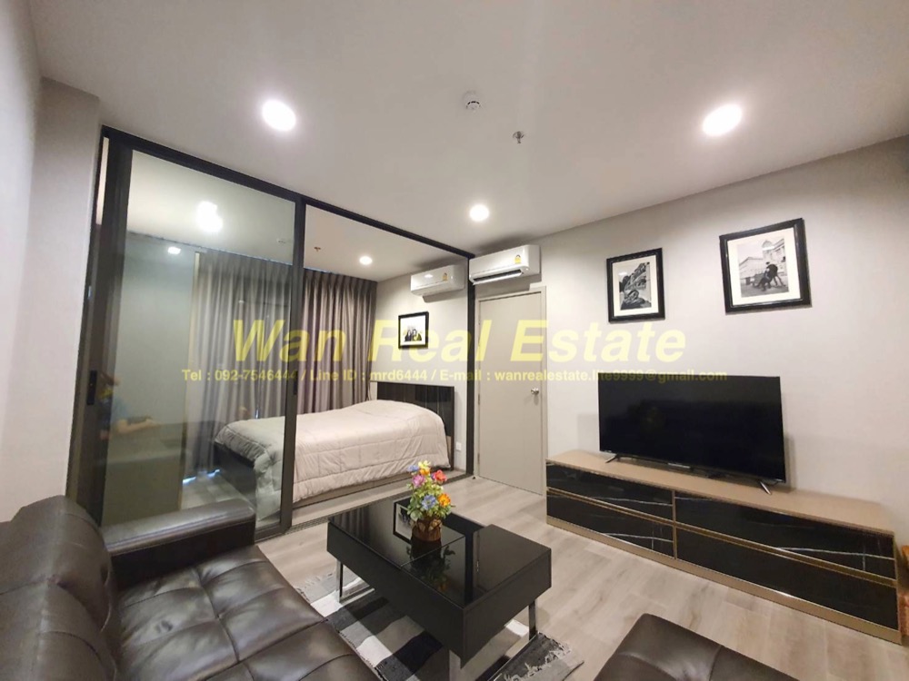 For RentCondoRattanathibet, Sanambinna : For rent, Politan Aqua, 43rd floor, size 31 sq m, river view, Koh Kret, river front zone. Beautifully decorated and ready to move in