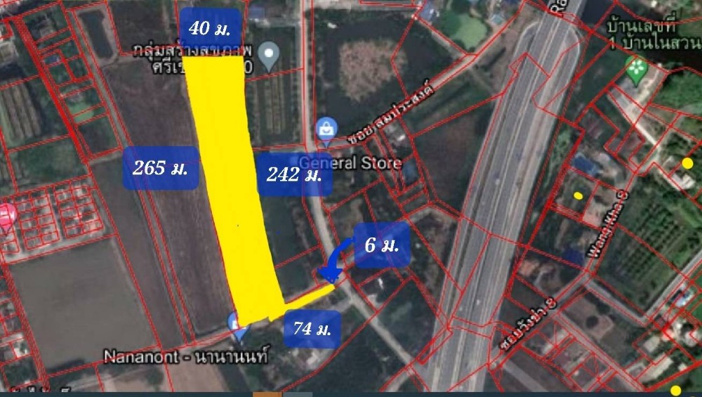 For SaleLandRama5, Ratchapruek, Bangkruai : Land for sale 7-0-87 rai near Ratchaphruek Road, only 130 meters away, suitable for building a village