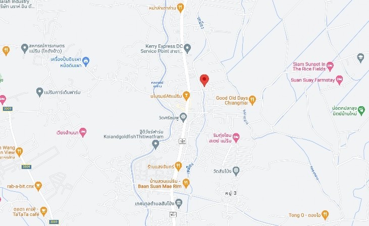 ขายร้านค้า/ตลาดนัดเชียงใหม่ : ขายที่ดิน พร้อมร้านอาหาร ขนาด 1 ไร่ 2 งาน 85 ตารางวา ตำบลสันโป่ง อำเภอแม่ริม จังหวัดเชียงใหม่