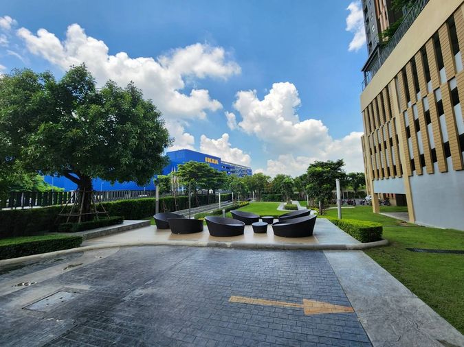 For RentCondoNonthaburi, Bang Yai, Bangbuathong : Status as shown in the cover photo**Vacant room. Corner room. Has washing machine. Has bird net** For rent Plum Condo Central Station Phase 1, 2 bedroom type**This type of room is not available oftenSN386