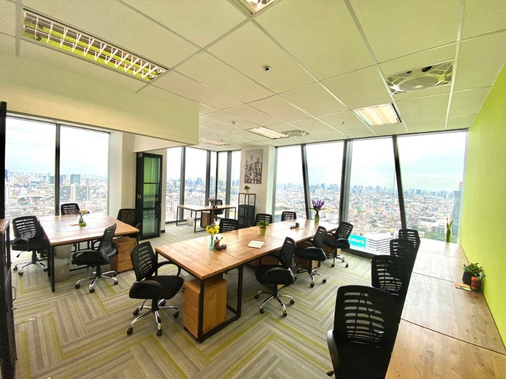 For RentOfficeRama9, Petchburi, RCA : For Rent-Serviced-Office, next to MRT Rama 9, can carry a notebook to work immediately, fully furnished, no investment needed with complete facilities