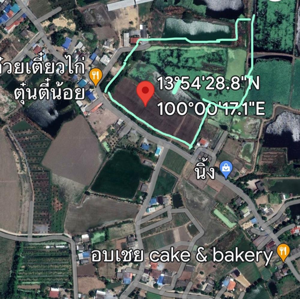 For SaleLandNakhon Pathom : 34 rai of land, 1 kilometer from Malaiman Road, good location, next to a 2-lane road.