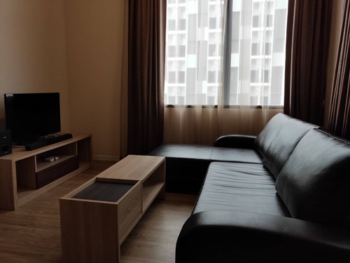 For RentCondoNawamin, Ramindra : For rent: Blossom Condo at Fashion, Duplex style, size 42 sq m., 17th floor, fully furnished, complete with electrical appliances, washing machine included.