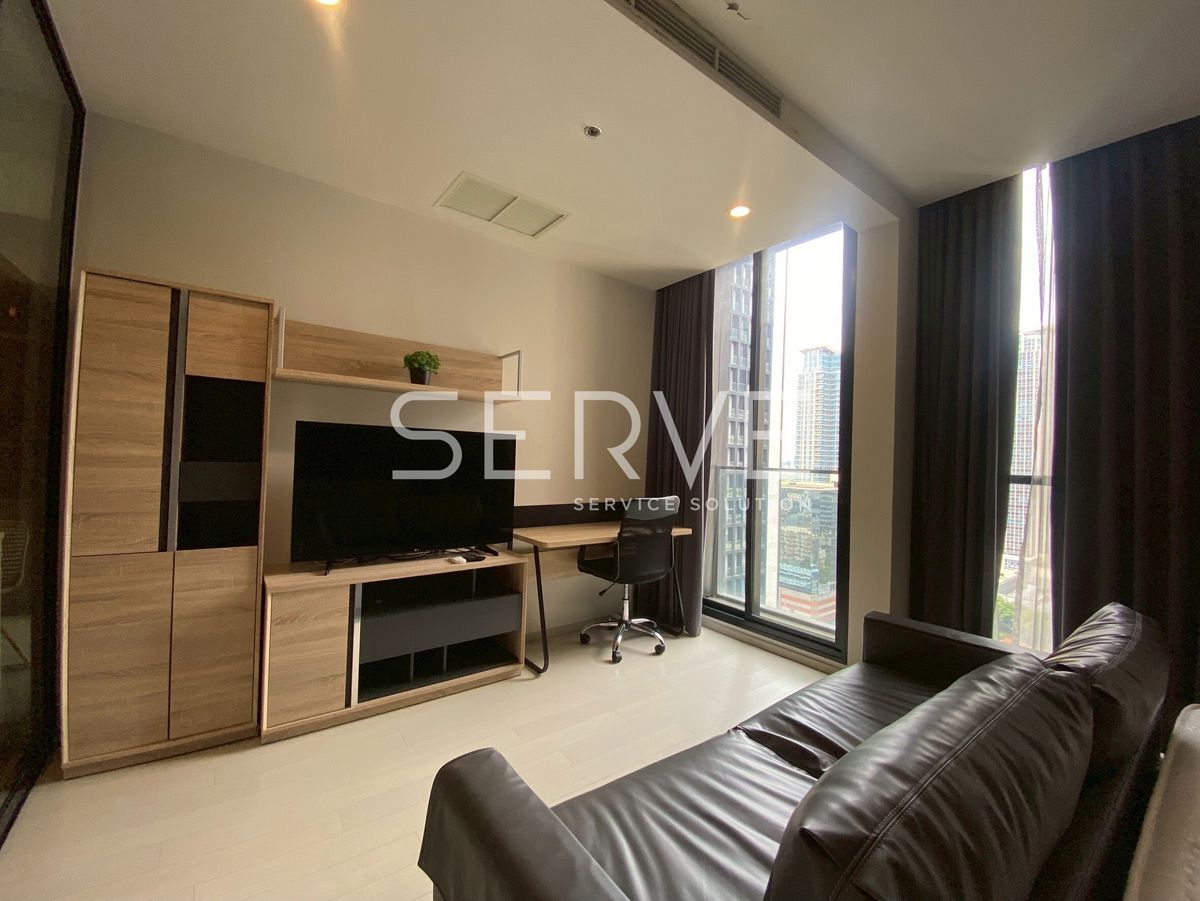 For RentCondoWitthayu, Chidlom, Langsuan, Ploenchit : 🔥33K🔥 - Studio with Partition 47.38 sq.m. High Fl. 15+ Directly connecting to BTS Phloen Chit at Noble Ploenchit Condo / For Rent