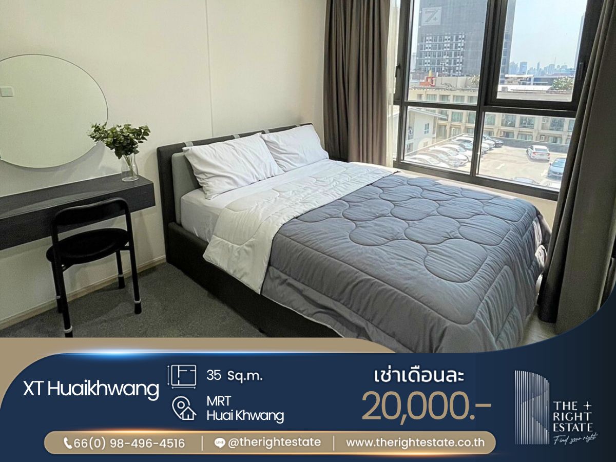 For RentCondoRatchadapisek, Huaikwang, Suttisan : 🌿 XT Huaikhwang 🌿 Nice room fully decoration 🛏 1 Bed 1 Bath 35 sq.m, price is negotiable!!! - Close to MRT Huaikhwang