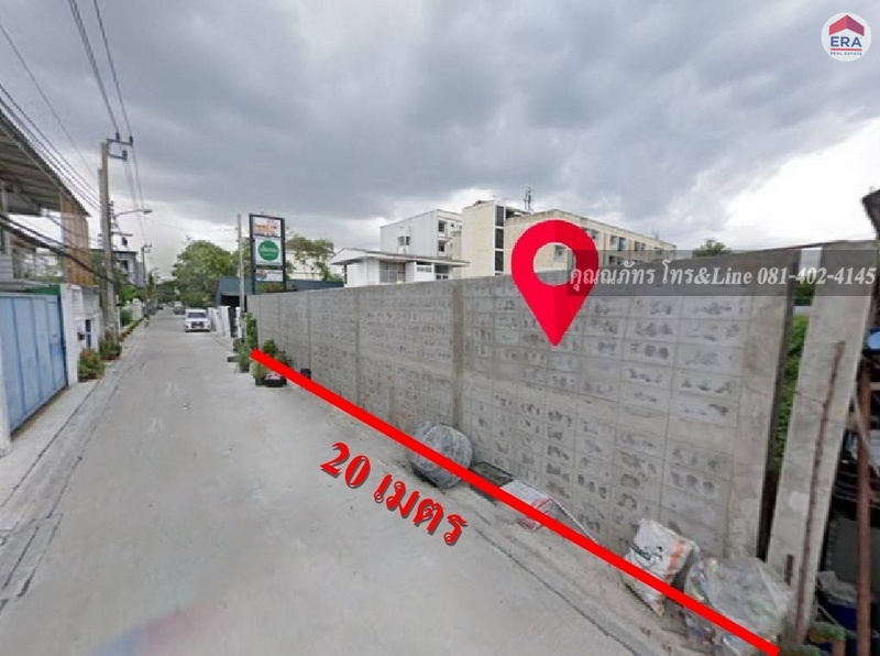 For SaleLandLadprao101, Happy Land, The Mall Bang Kapi : Sale at 138 sq.m. each, 75,000.- soi welfare (there is another adjoining place at the end of the plot 267 sq wa, next to Soi Lat Phrao 124, total 405 sq m.)