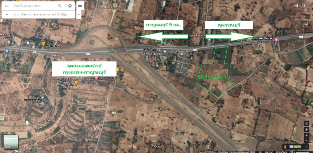 ขายที่ดินกาญจนบุรี : ขายที่ดินติดถนน ท่าม่วง กาญจนบุรี ขนาด 35 ไร่ แปลงสวย ติดถนน 324