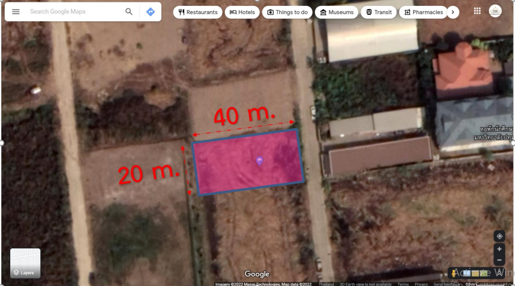 For SaleLandPathum Thani,Rangsit, Thammasat : Land for sale near St. Carlos Hospital Intersection, Rangsit-Pathum Thani Road, size 2 square wah, near the expressway