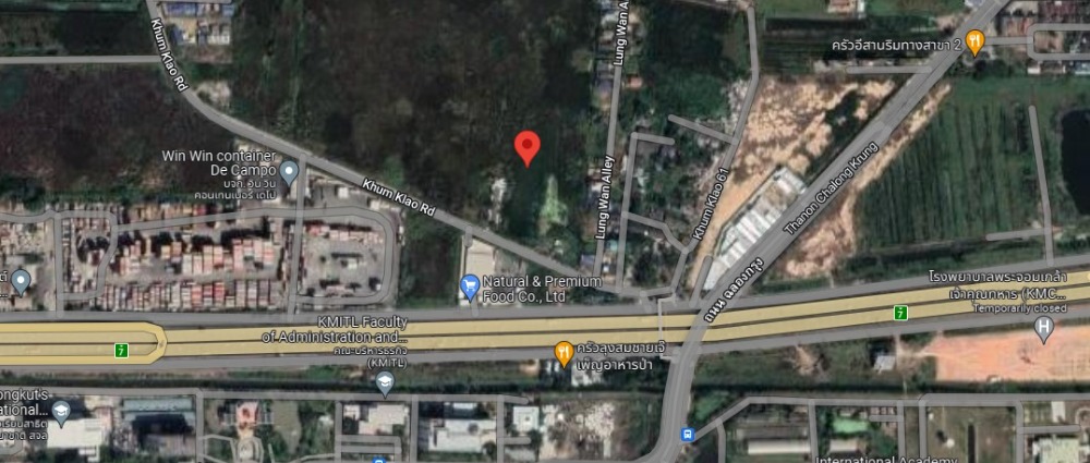 ขายที่ดินลาดกระบัง สุวรรณภูมิ : ขาย ที่ดิน 20 ไร่ ทำเลดี ติด ถ.คุ้มเกล้า ตรงข้าม ม.ลาดกระบัง ห่างเส้นเลียบมอเตอร์เวย์ เพียง 200 เมตร