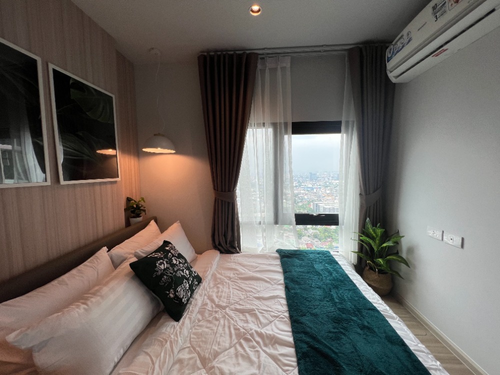 For RentCondoThaphra, Talat Phlu, Wutthakat : Rent Altitude Unicorn Sathorn-Thapra, walk to BTS, 1 bedroom, special price, corner room, open view, new room, full furniture, washing machine, microwave, TV, refrigerator, complete electric