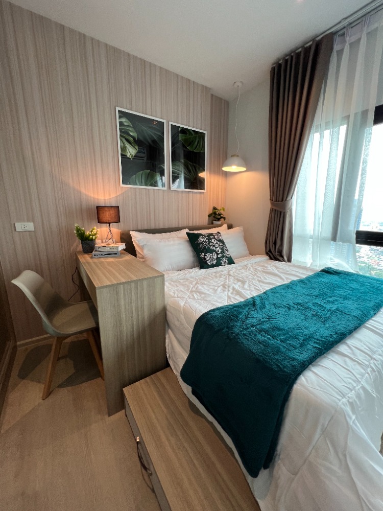 For RentCondoThaphra, Talat Phlu, Wutthakat : Rent Altitude Unicorn Sathorn-Thapra, walk to BTS, 1 bedroom, special price, corner room, open view, new room, full furniture, washing machine, microwave, TV, refrigerator, complete electric