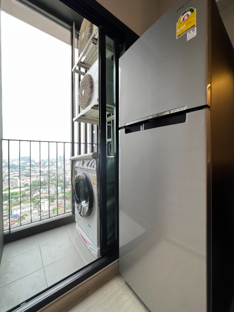 For RentCondoThaphra, Talat Phlu, Wutthakat : Rent Altitude Unicorn Sathorn-Thapra, walk to BTS, 1 bedroom, special price, corner room, open view, new room, full furniture, washing machine, microwave, TV, refrigerator, complete electric