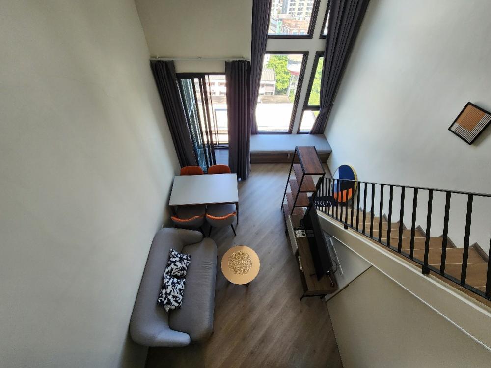 For RentCondoVipawadee, Don Mueang, Lak Si : Condo for rent, The Base, Saphan Mai, Loft room, 2 floors ✅ Near the fitness room, airport view ❗