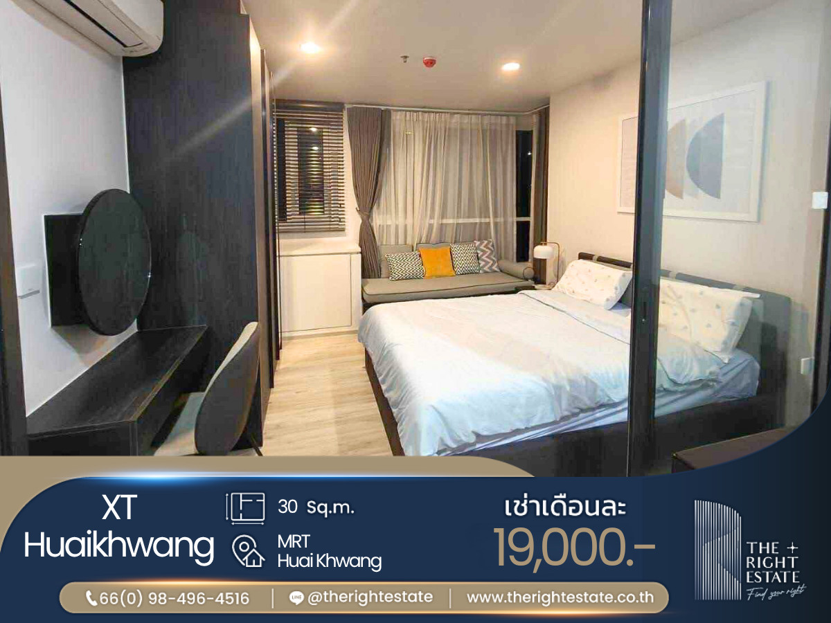 For RentCondoRatchadapisek, Huaikwang, Suttisan : 🌿XT Huaikhwang🌿 Nice room fully decoration 🛏 1 Bed 30 sq.m, price is negotiable!!! - Close to MRT Huaikhwang