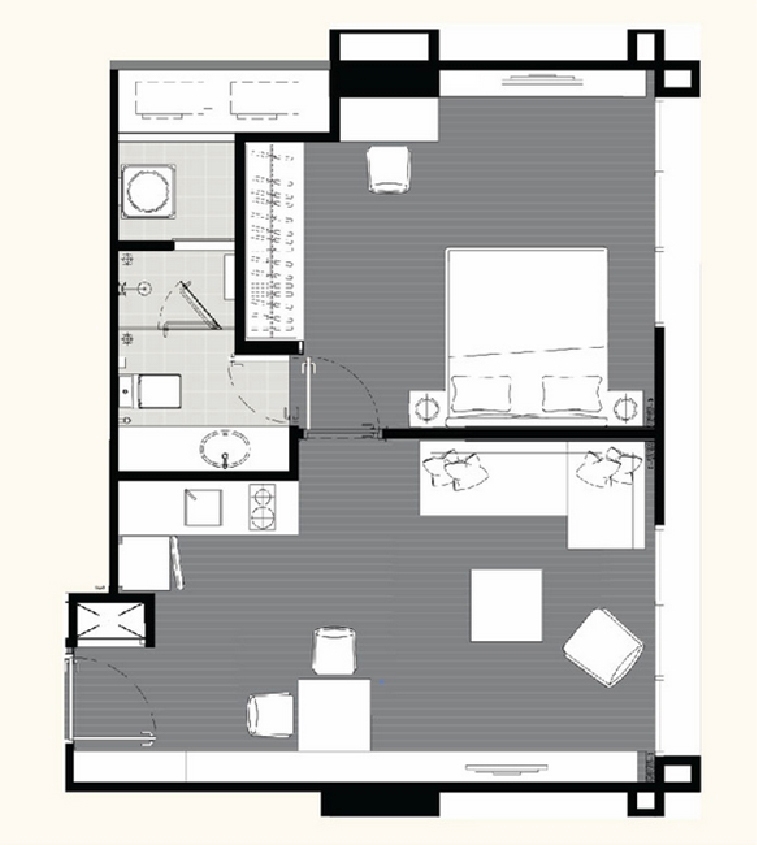 For RentCondoSapankwai,Jatujak : Great price! 1 bedroom, large size up to 47 sq m, only 23,000 baht. 