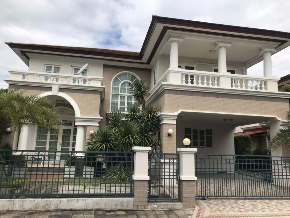 For SaleHousePathum Thani,Rangsit, Thammasat : Urgent sale!! Mandhana Village, Rangsit Khlong 2, 2-storey detached house ready to move in (corner house), 110 sq m.