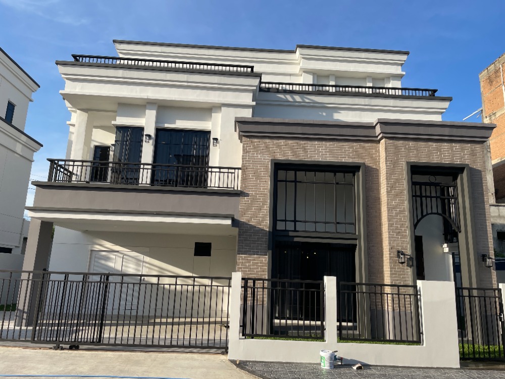 ขายบ้านปทุมธานี รังสิต ธรรมศาสตร์ : ขายบ้านเดี่ยวหรู บ้านณรา วงแหวน-รามอินทรา สไตล์ Modern European ตกแต่งครบพร้อมอยู่  3 ชั้น ฟังก์ชัน 5 ห้องนอน 4 ห้องน้ำ 3 ที่จอดรถ (1 ห้อง Maid)