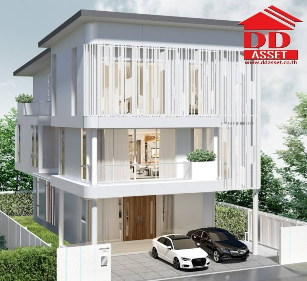 For SaleHouseRama9, Petchburi, RCA : 3-storey detached house, Rama 9 Residence with elevator, near Airport Link Hua Mak Station For Sale House Rama9 Residence