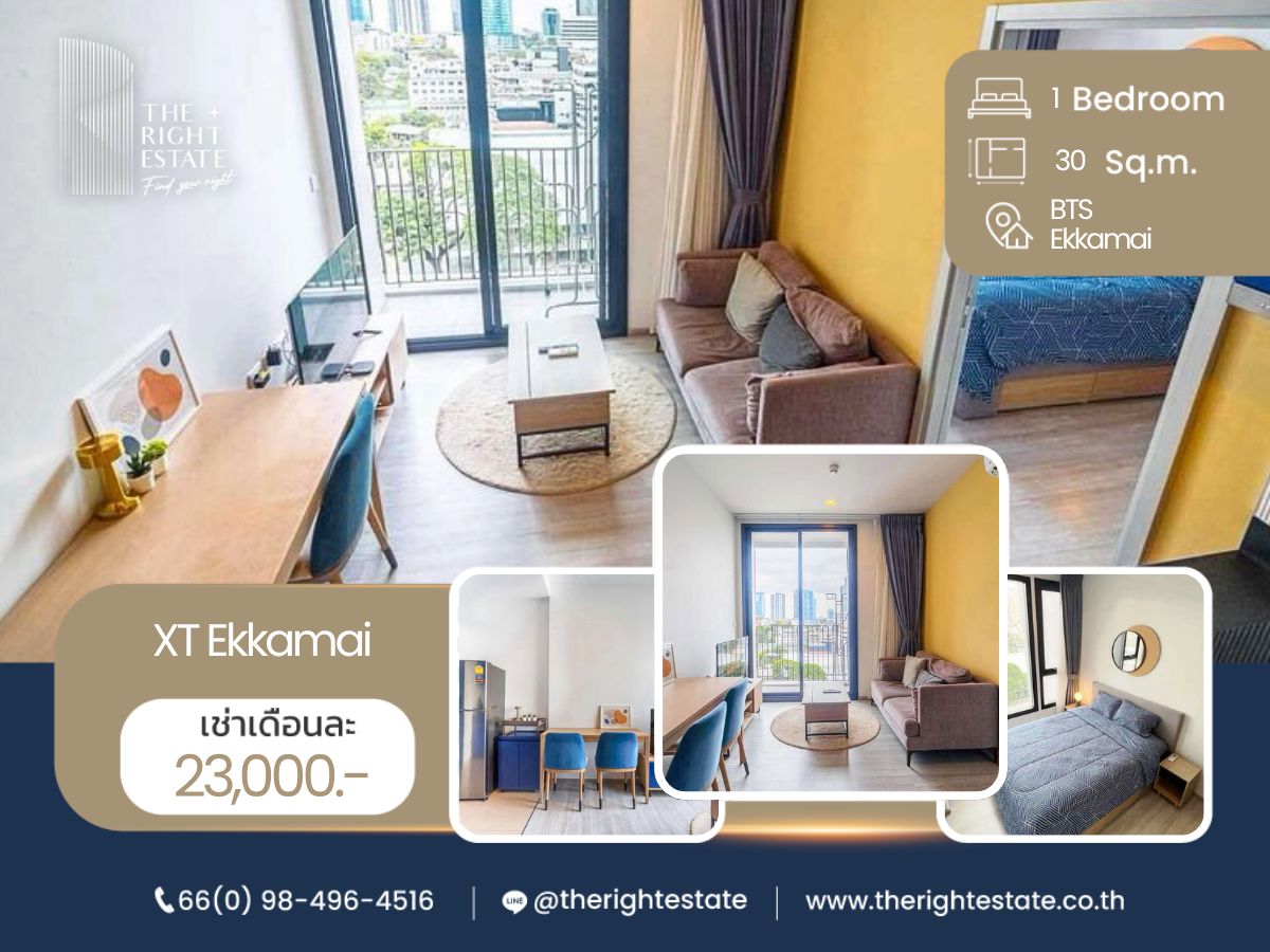 For RentCondoSukhumvit, Asoke, Thonglor : 🌿 XT Ekkamai 🌿 Nice room nice decoration 🛏 1 Bed - 30 sqm close to BTS Ekkamai
