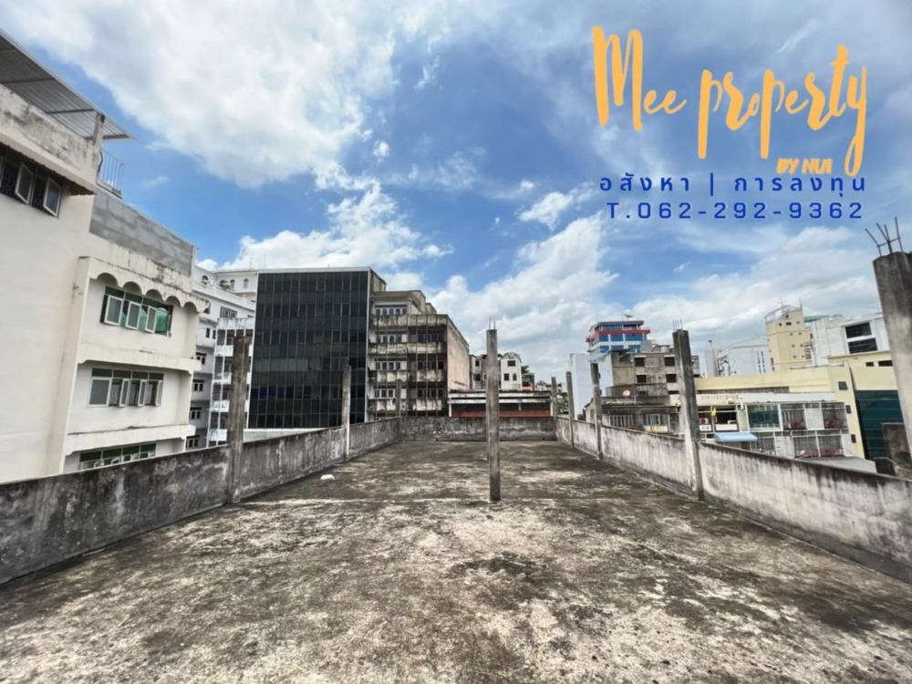 ขายอาคารพาณิชย์เยาวราช บางลำพู : ขายถูกตึก 2 คูหา แปลงมุม 350 เมตรถึงท่าเรือราวงศ์ พท . 54 ตร.ว. 9.00 x 24.00 ด้านหน้า 4 ชั้น รวมดาดฟ้า ด้านหลัง 7 ชั้น รวมดาดฟ้า บนถนน ทรงวาด แหล่งธุรกิจ ทำเลดี เหมาะค้าขาย ME-060