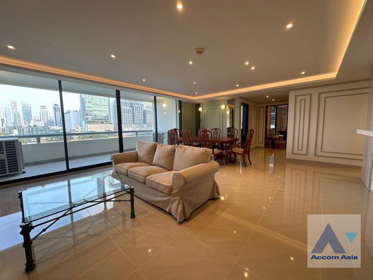 For RentCondoWitthayu, Chidlom, Langsuan, Ploenchit : 🔼AccomA🔽 4 Bedrooms Condominium for Rent in Ploenchit, Bangkok near BTS Chitlom at Somkid Gardens (AA29537)