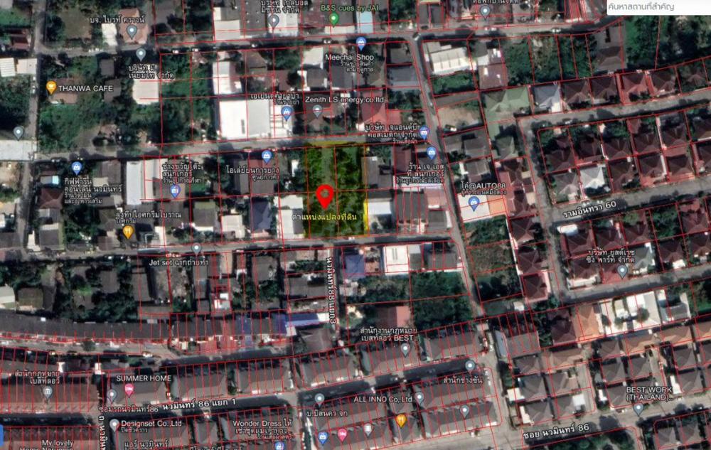 For SaleLandNawamin, Ramindra : Land for sale, 396 sq m., already filled in Soi Ram Inthra 58 Can enter via Nawamin 88 as well