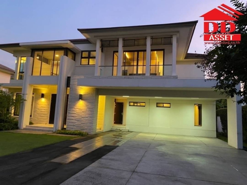 For SaleHouseRattanathibet, Sanambinna : Luxury house for sale, Ladawan Rattanathibet Village, Ladawan Rattanathibet In front of the village there is a Bang Rak Noi Tha It BTS station. The house was bought and never lived.