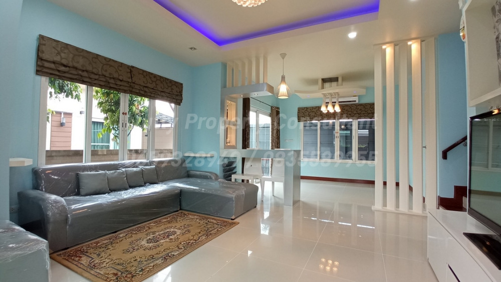 For SaleHouseLadkrabang, Suwannaphum Airport : Single House Burasiri On Nut Bangna styles resort area 52.5 square wah newly renovated