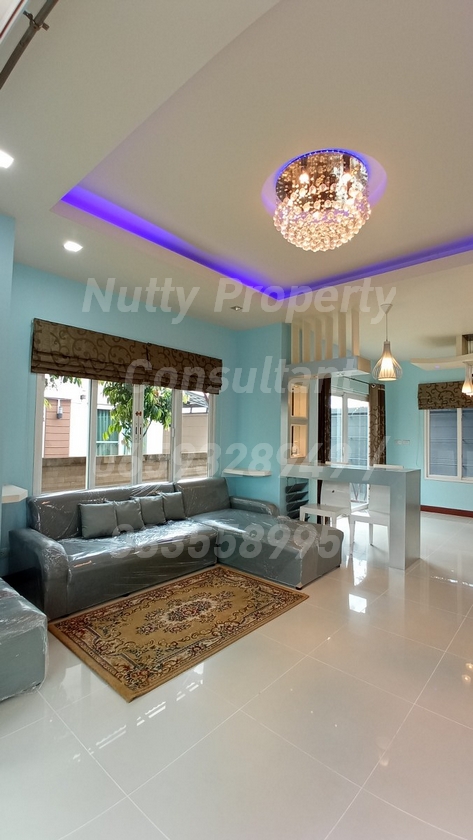 For SaleHouseLadkrabang, Suwannaphum Airport : Single House Burasiri On Nut Bangna styles resort area 52.5 square wah newly renovated