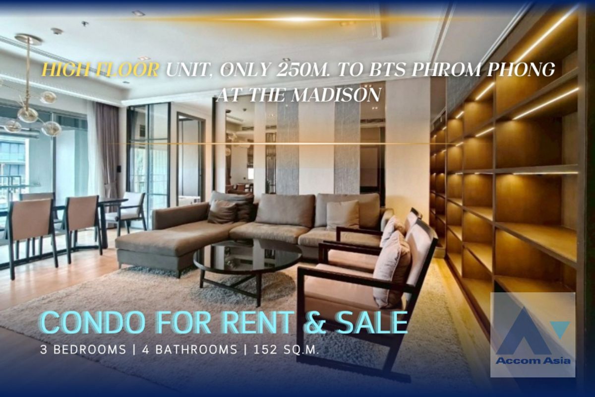 For RentCondoSukhumvit, Asoke, Thonglor : 🔼AccomA🔽 Luxury Modern condo for rent ans sale at The madison (AA32882)